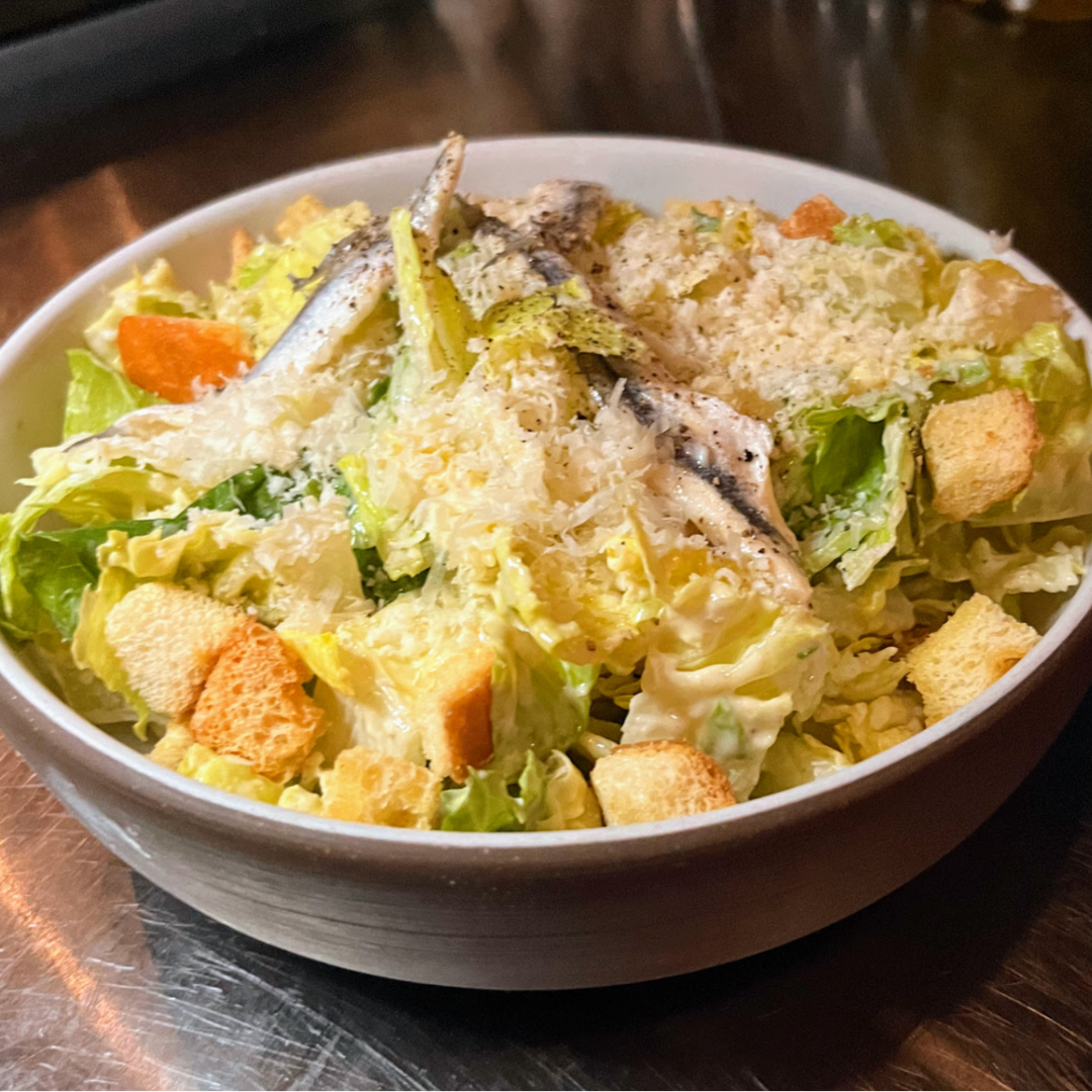 Caesar little gem lettuce, croutons, parmigiano, anchovies, caesar dressing

NICHOLSON MUIR